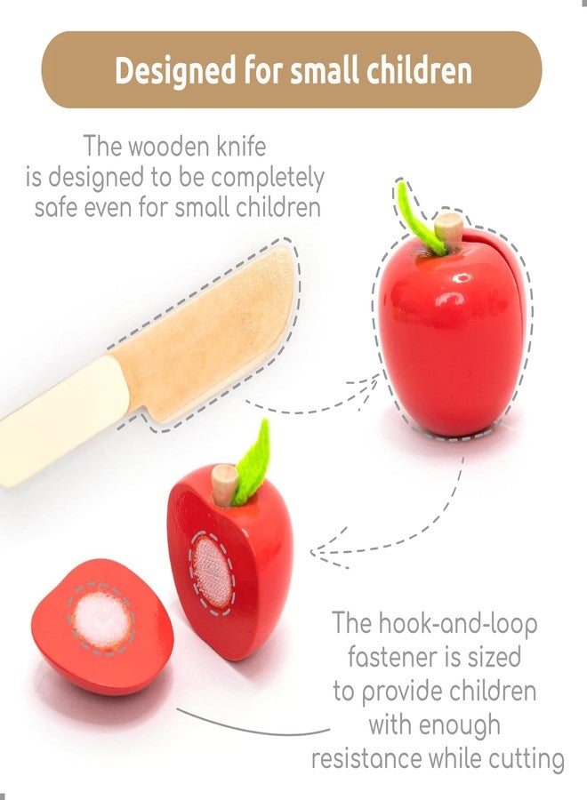 umu Cutting Fruit Set - Wooden Play Food Kitchen Accessory, Multi - Pretend Play Accessories, Wooden Cutting Fruit Toys for Toddlers and Kids Ages 3+ - Image 4
